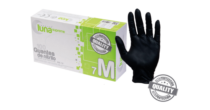 GUANTES SUPREME DE NITRILO NEGRO – Gants nitrile haute protection 5,5g LUNA