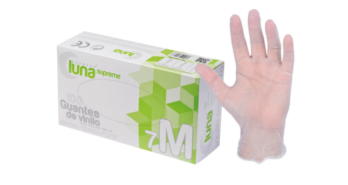 GUANTES SUPREME DE VINILO SIN POLVO – Gants d'examen ambidextres LUNA