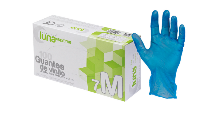 GUANTES SUPREME DE VINILO AZUL LUNA – Guanti da esame senza polvere