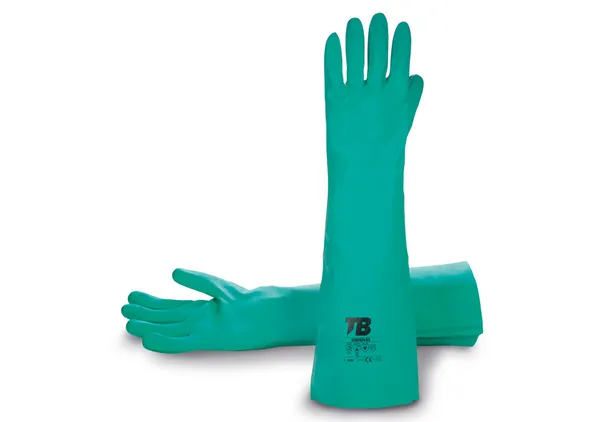TB GROUP Guante químico de nitrilo verde – Luva de proteção 45cm