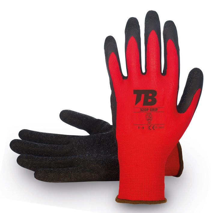 GUANTE 320P GRIP TB – Guante de poliéster y látex con alta destreza