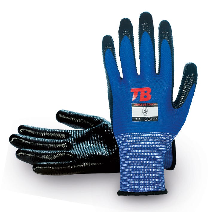 GUANTE 700AZ U3 TOUCH TB – Luva nitrilo rugosa, alta resistência