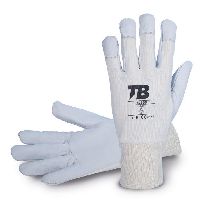 GUANTE AC56B TB – Luva técnica em pele flor de cabra com dorso em algodão