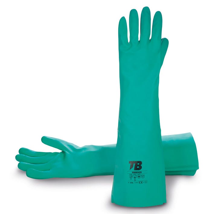 GUANTE 9009-45S TB – Guante de nitrilo extralargo para protección química
