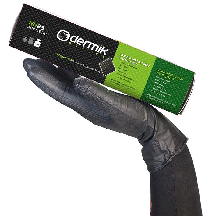 GUANTE NN85 D100 DERMIK – Guante nitrilo acabado diamante, extra agarre